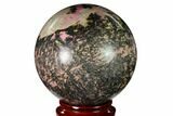 Polished Rhodonite Sphere - Madagascar #112053-2